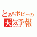 とあるボビーの天気予報（フザケンナヨ！！）