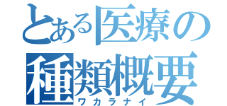 とある医療の種類概要（ワカラナイ）