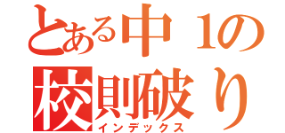 とある中１の校則破り（インデックス）