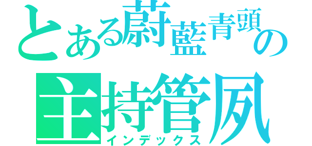 とある蔚藍青頭の主持管夙風（インデックス）