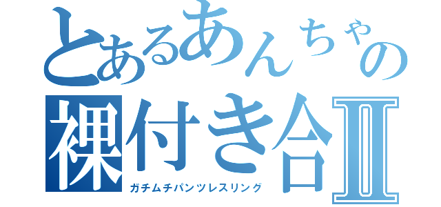 とあるあんちゃんの裸付き合いⅡ（ガチムチパンツレスリング）