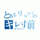 とあるリョウマのキレ寸前（「考智、俺のエサ食うなー」）