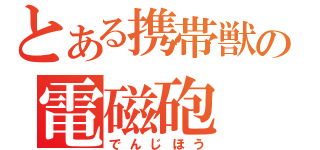 とある携帯獣の電磁砲（でんじほう）