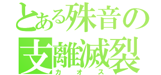 とある殊音の支離滅裂（カオス）