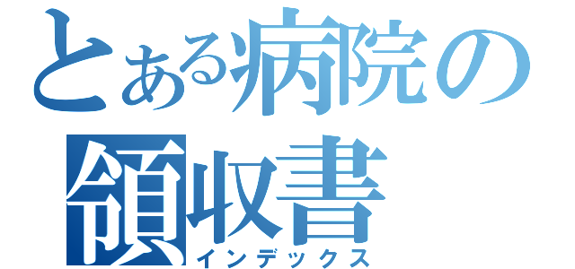 とある病院の領収書（インデックス）