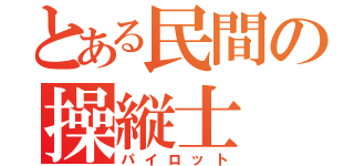 とある民間の操縦士（パイロット）