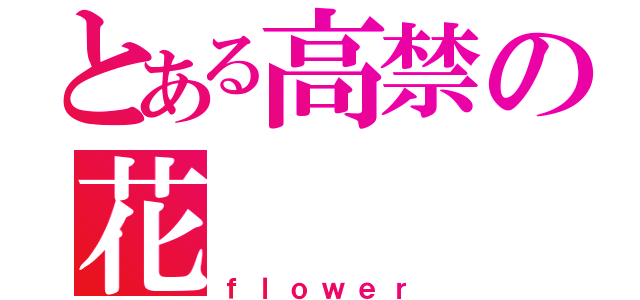 とある高禁の花（ｆｌｏｗｅｒ）