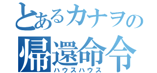 とあるカナヲの帰還命令（ハウスハウス）