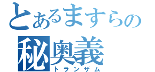 とあるますらおの秘奥義（トランザム）