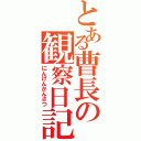 とある曹長の観察日記（にんげんかんさつ）