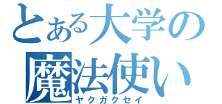 とある大学の魔法使い（ヤクガクセイ）