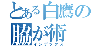 とある白鷹の脇が術（インデックス）