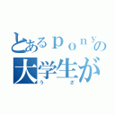 とあるｐｏｎｙ好きの大学生が思ってる（うざ）