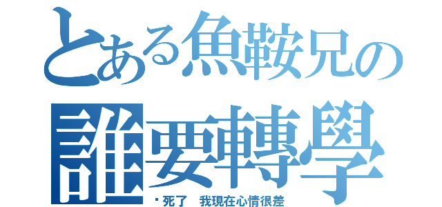 とある魚鞍兄の誰要轉學考（吵死了 我現在心情很差）