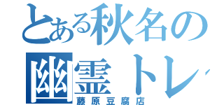 とある秋名の幽霊トレノ（藤原豆腐店）