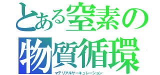 とある窒素の物質循環（マテリアルサーキュレーション）