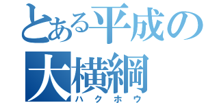 とある平成の大横綱（ハクホウ）