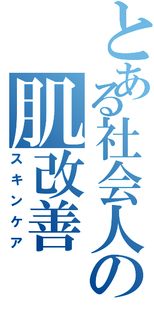 とある社会人の肌改善（スキンケア）