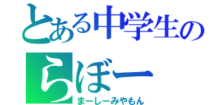 とある中学生のらぼー（まーしーみやもん）