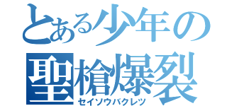 とある少年の聖槍爆裂（セイソウバクレツ）