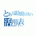 とある助動詞の活用表（記憶できない）