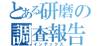 とある研磨の調査報告（インデックス）