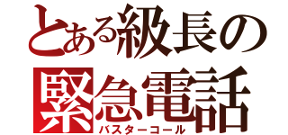 とある級長の緊急電話（バスターコール）