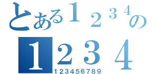 とある１２３４５６７８９の１２３４５６７８９（１２３４５６７８９）