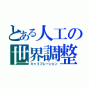 とある人工の世界調整（キャリブレーション）