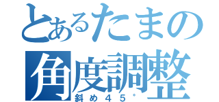 とあるたまの角度調整（斜め４５°）