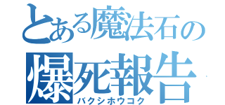 とある魔法石の爆死報告（バクシホウコク）