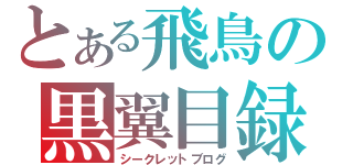 とある飛鳥の黒翼目録（シークレットブログ）