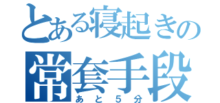 とある寝起きの常套手段（あと５分）