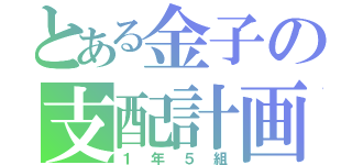 とある金子の支配計画（１年５組）