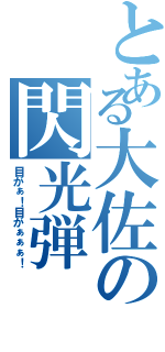 とある大佐の閃光弾（目がぁ！目がぁぁぁ！）