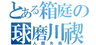 とある箱庭の球磨川禊（人間失格）