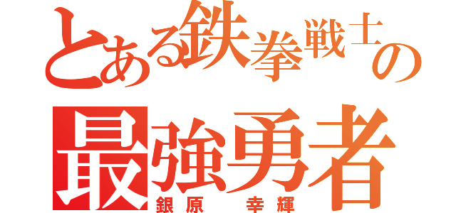 とある鉄拳戦士の最強勇者（銀原 幸輝）