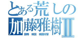 とある荒しの加藤雅樹Ⅱ（国辱 韓国 韓国攻撃）