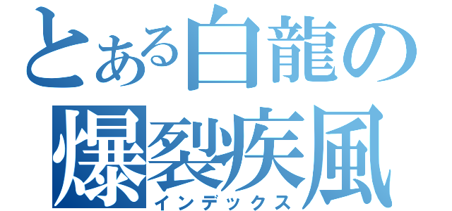 とある白龍の爆裂疾風弾（インデックス）