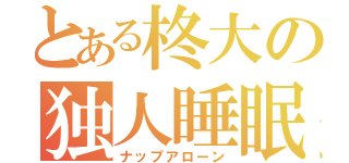 とある柊大の独人睡眠（ナップアローン）