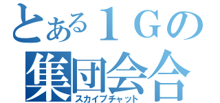 とある１Ｇの集団会合（スカイプチャット）