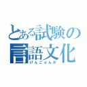 とある試験の言語文化（げんごぶんか）