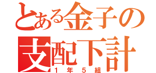 とある金子の支配下計画（１年５組）