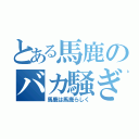 とある馬鹿のバカ騒ぎ（馬鹿は馬鹿らしく）