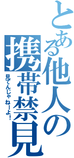 とある他人の携帯禁見（見てんじゃねーよ！）