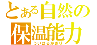 とある自然の保温能力（ういはるかざり）