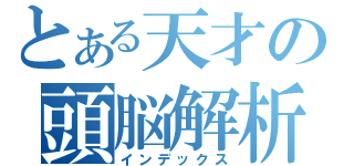 とある天才の頭脳解析（インデックス）