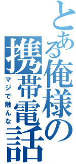 とある俺様の携帯電話（マジで触んな）