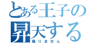 とある王子の昇天するまで（帰りません）