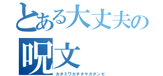 とある大丈夫の呪文（カタミワカチタヤガダンセ）